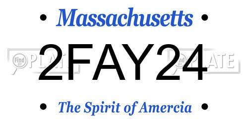 2FAY24 Massachusetts License Plate