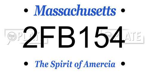 2FB154 Massachusetts License Plate