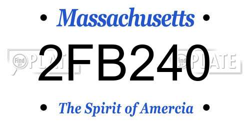 2FB240 Massachusetts License Plate