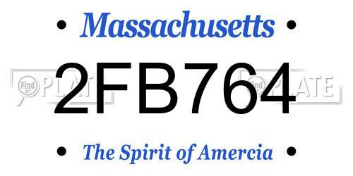 2FB764 Massachusetts License Plate