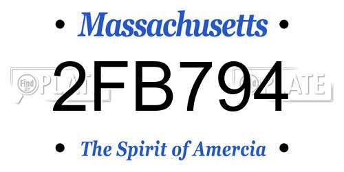 2FB794 Massachusetts License Plate