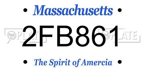2FB861 Massachusetts License Plate