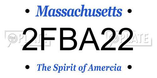 2FBA22 Massachusetts License Plate
