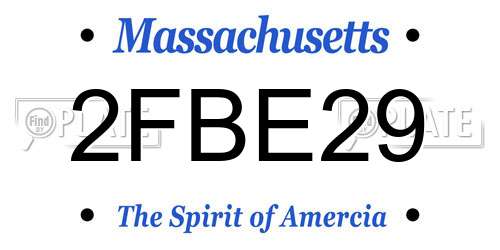 2FBE29 Massachusetts License Plate