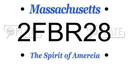 2FBR28 Massachusetts License Plate