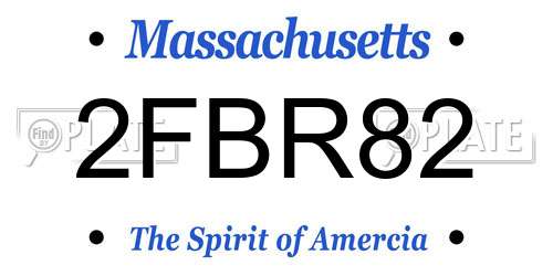 2FBR82 Massachusetts License Plate
