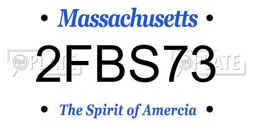2FBS73 Massachusetts License Plate