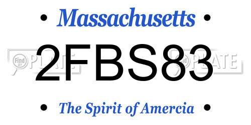 2FBS83 Massachusetts License Plate