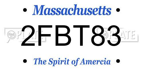 2FBT83 Massachusetts License Plate