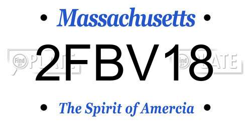 2FBV18 Massachusetts License Plate