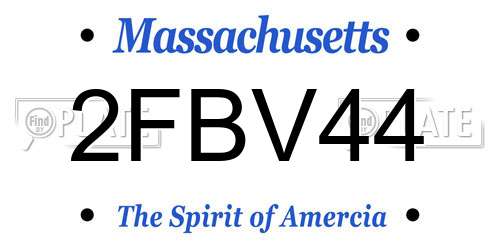 2FBV44 Massachusetts License Plate