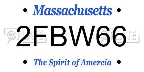2FBW66 Massachusetts License Plate