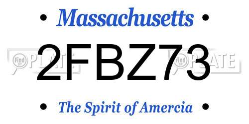 2FBZ73 Massachusetts License Plate