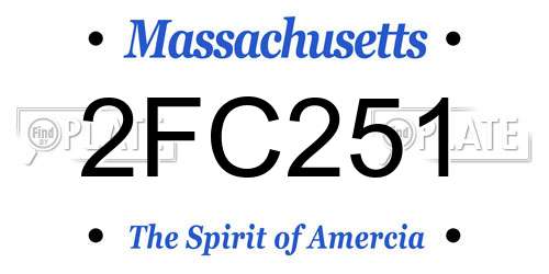 2FC251 Massachusetts License Plate