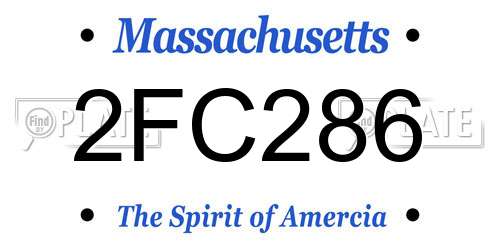 2FC286 Massachusetts License Plate