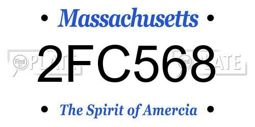2FC568 Massachusetts License Plate