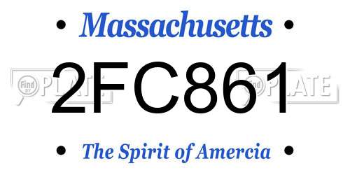 2FC861 Massachusetts License Plate
