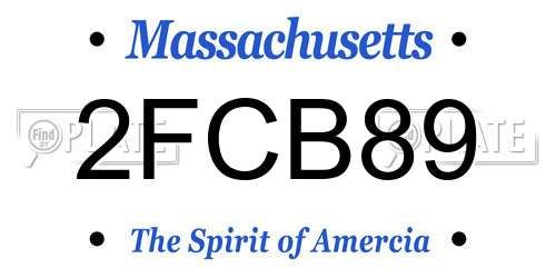 2FCB89 Massachusetts License Plate