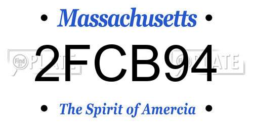 2FCB94 Massachusetts License Plate