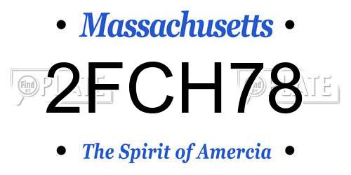 2FCH78 Massachusetts License Plate
