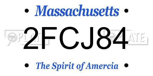 2FCJ84 Massachusetts License Plate