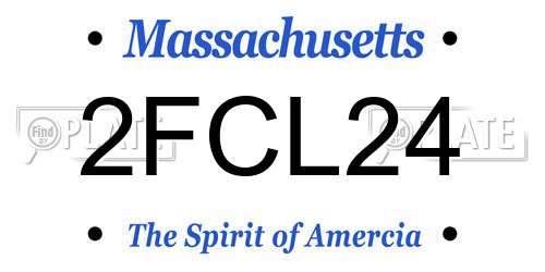 2FCL24 Massachusetts License Plate