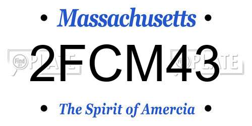 2FCM43 Massachusetts License Plate