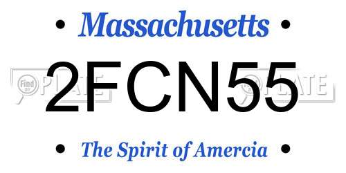 2FCN55 Massachusetts License Plate
