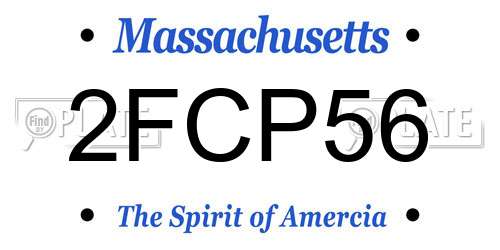 2FCP56 Massachusetts License Plate