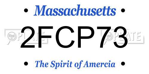 2FCP73 Massachusetts License Plate