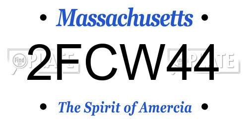 2FCW44 Massachusetts License Plate