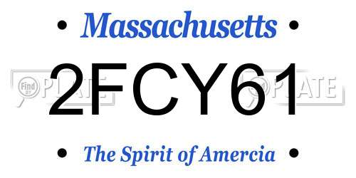 2FCY61 Massachusetts License Plate