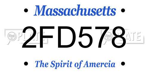 2FD578 Massachusetts License Plate