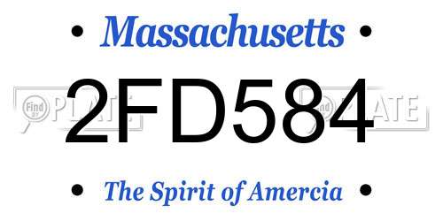 2FD584 Massachusetts License Plate