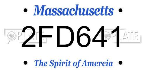 2FD641 Massachusetts License Plate