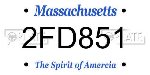 2FD851 Massachusetts License Plate