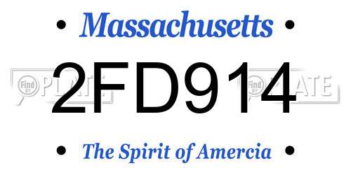 2FD914 Massachusetts License Plate