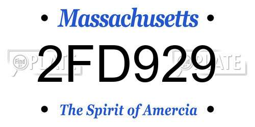 2FD929 Massachusetts License Plate