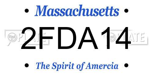2FDA14 Massachusetts License Plate
