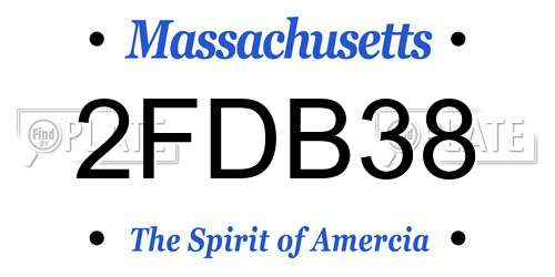 2FDB38 Massachusetts License Plate