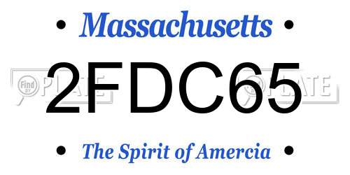 2FDC65 Massachusetts License Plate