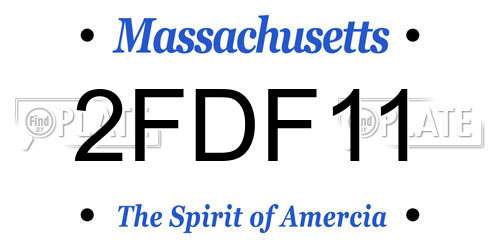 2FDF11 Massachusetts License Plate
