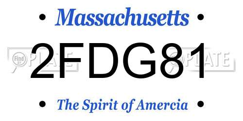 2FDG81 Massachusetts License Plate