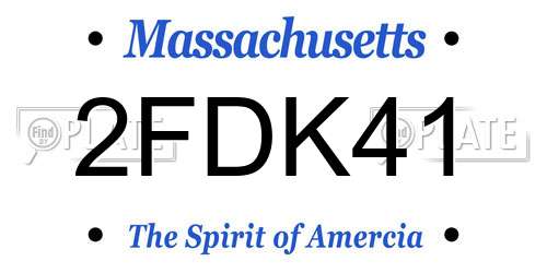 2FDK41 Massachusetts License Plate
