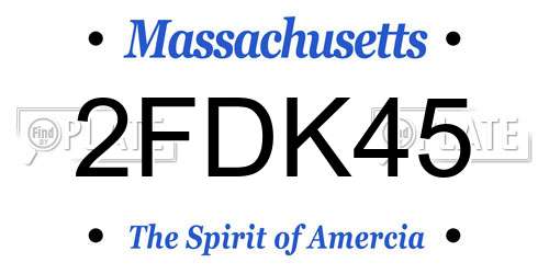 2FDK45 Massachusetts License Plate