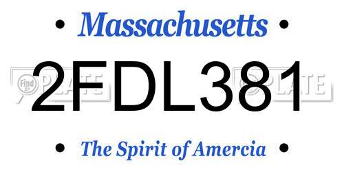 2FDL381 Massachusetts License Plate