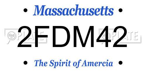 2FDM42 Massachusetts License Plate