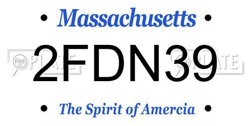 2FDN39 Massachusetts License Plate