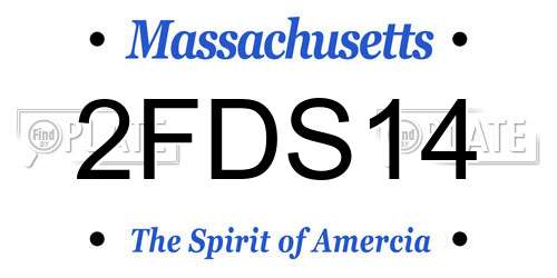 2FDS14 Massachusetts License Plate