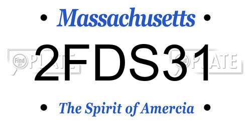 2FDS31 Massachusetts License Plate